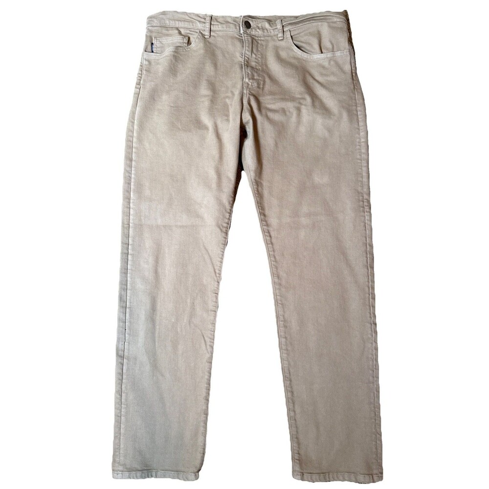 Straight Down Mens Pants Size 38x30.5 Golf Brown Khaki Chino Stretch Made In USA
